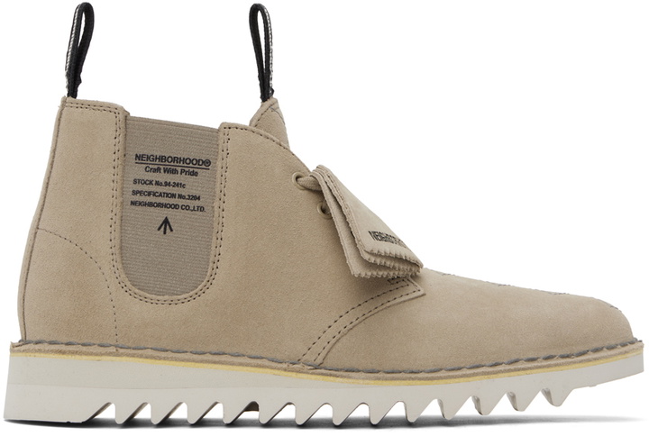 Photo: Clarks Originals Taupe Neighborhood Edition Suede Desert Boots