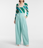 Dodo Bar Or High-rise wide-leg wool-blend pants