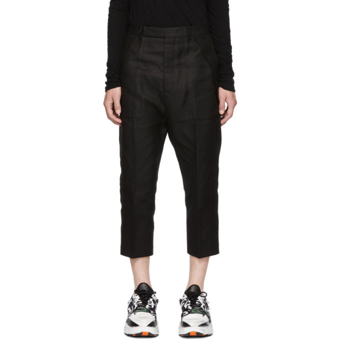 Photo: Rick Owens Black Cropped Cargo Trousers