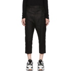 Rick Owens Black Cropped Cargo Trousers