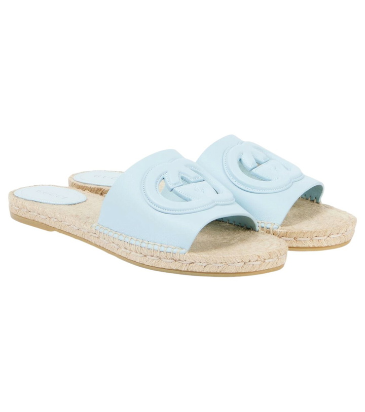 Photo: Gucci GG cutout leather espadrille slides