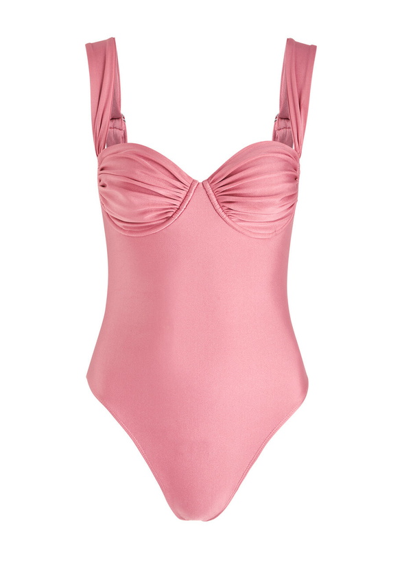 Photo: Faithfull The Brand Arlo Gathered Swimsuit Pink