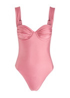 Faithfull The Brand Arlo Gathered Swimsuit Pink