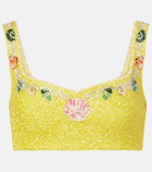 Clio Peppiatt Marina embellished crop top