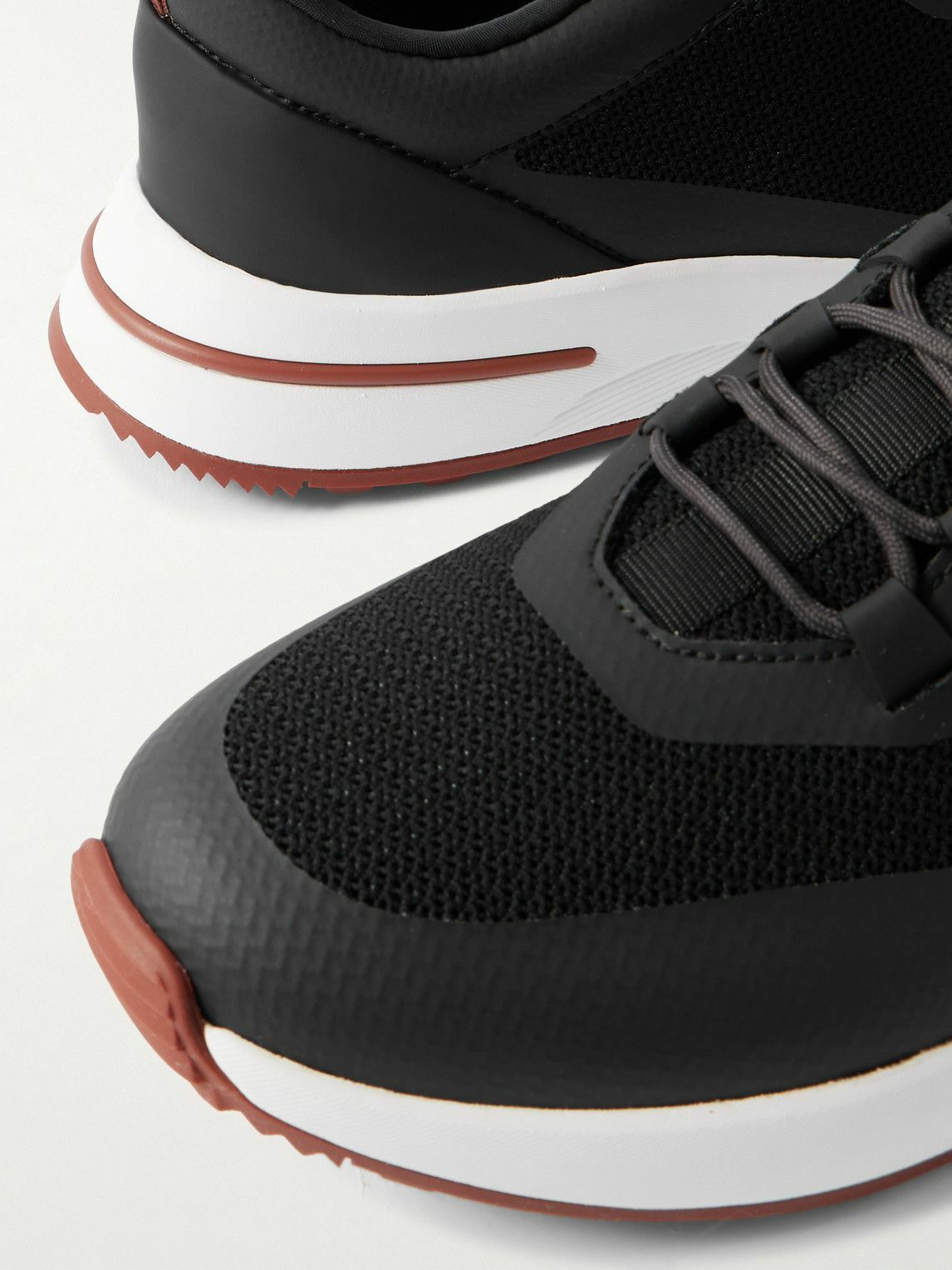Loro Piana - Weekend Walk Leather-Trimmed Mesh Sneakers - Black