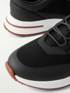 Loro Piana - Weekend Walk Leather-Trimmed Mesh Sneakers - Black