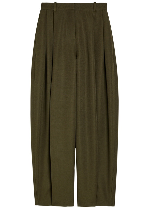 Photo: Jacquemus Le Pantalon D'homme Pleated Wool Trousers Khaki