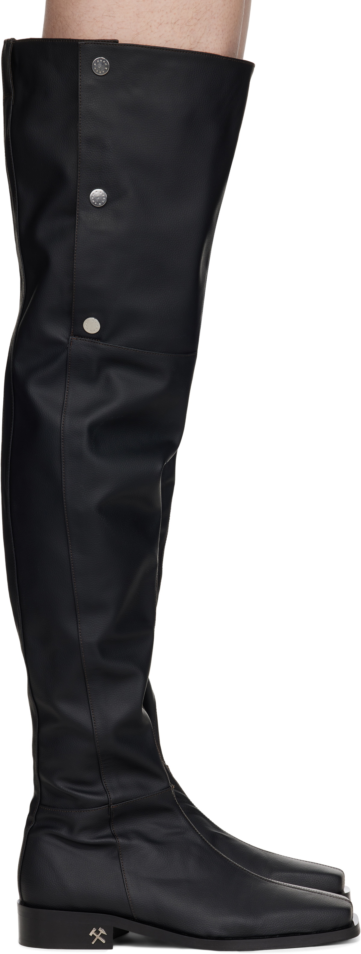 GmbH Black Adem Overknee Snap Buttons Tall Boots