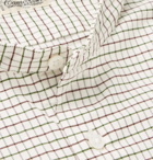 Camoshita - Grandad-Collar Checked Cotton Shirt - Men - Neutral