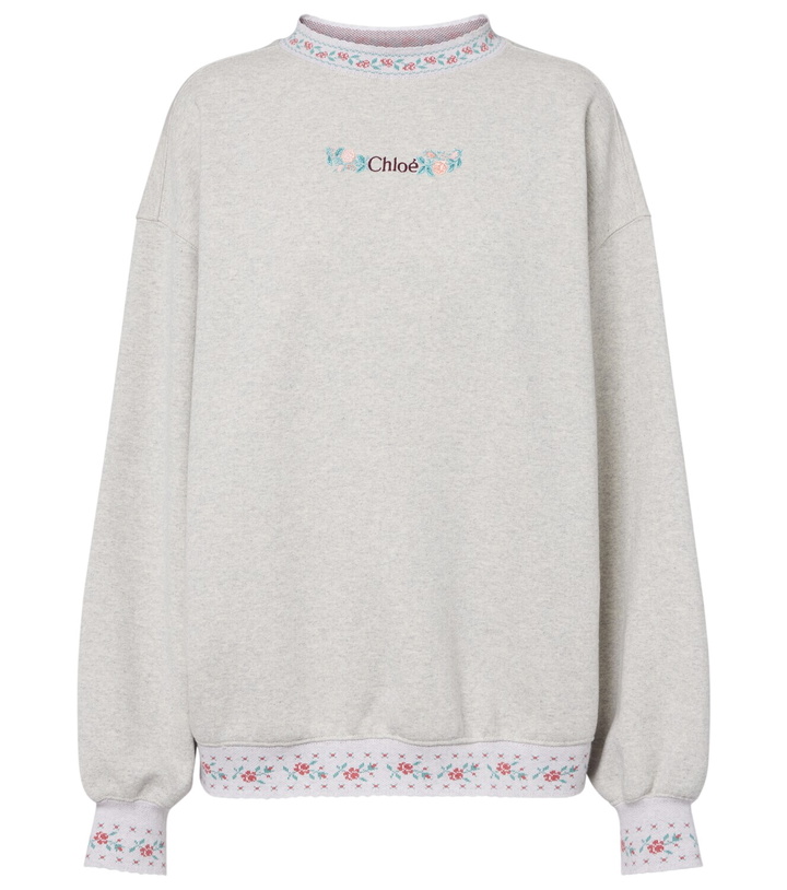 Photo: Chloé Embroidered cotton jersey sweatshirt