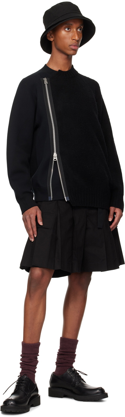sacai Black Zip Sweater Sacai