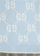 GG Sleeveless Purl Knit Sweater in Light Blue