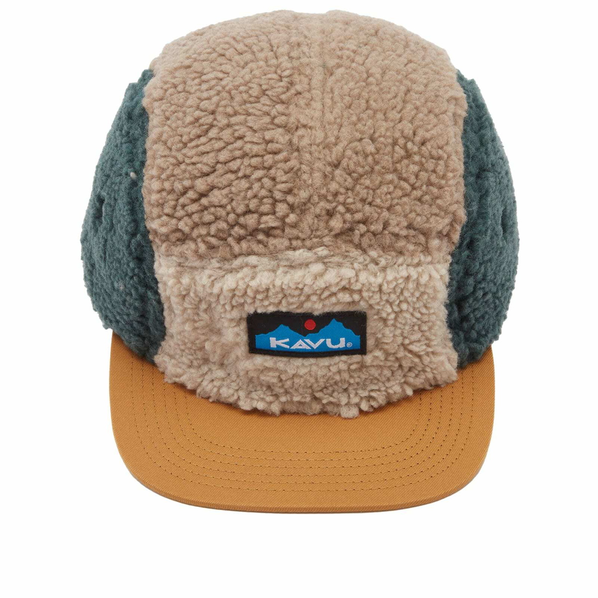 KAVU Men's Fur Ball Camp Sherpa Fleece Cap in Fall Forest 