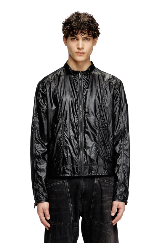 Photo: Diesel Biker jacket in shiny ripstop - Jackets Mens in Black