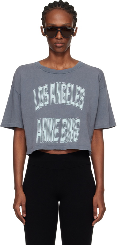Photo: ANINE BING Gray Johnny Cropped T-shirt