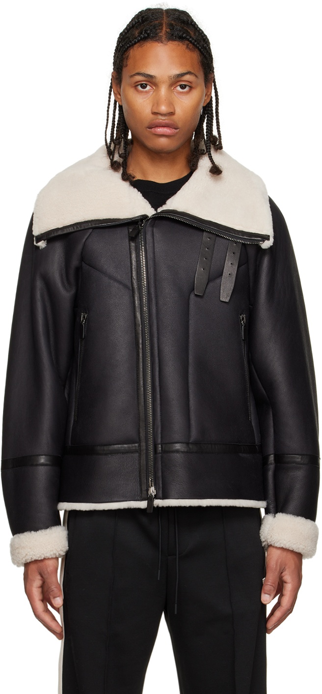 Photo: Emporio Armani Black Zip Leather Jacket