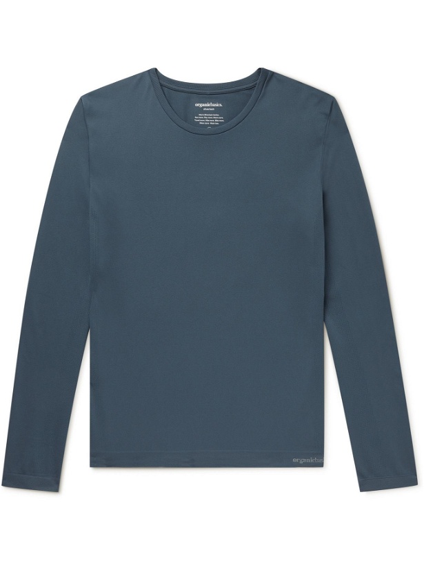 Photo: ORGANIC BASICS - Silver Tech Active Recycled Jersey T-Shirt - Blue