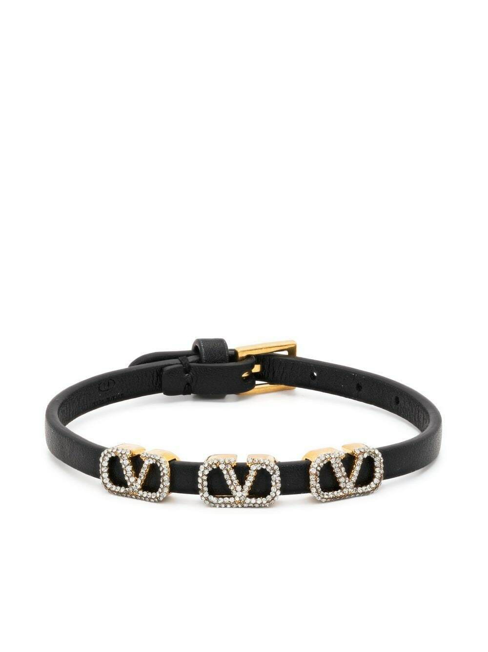 Valentino Vlogo Signature Leather Bracelet