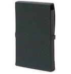 Valextra - Pebble-Grain Leather Business Card Holder - Men - Green