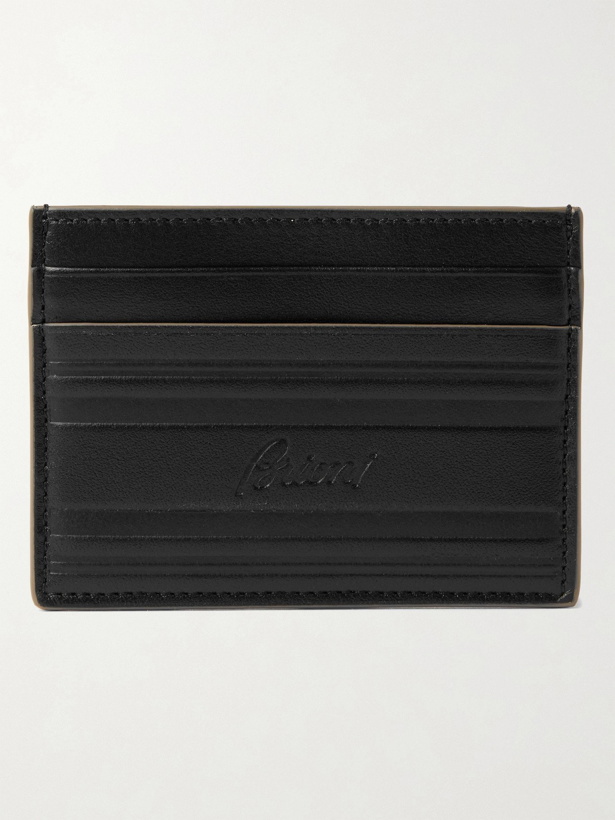 Photo: BRIONI - Logo-Debossed Leather Cardholder - Black