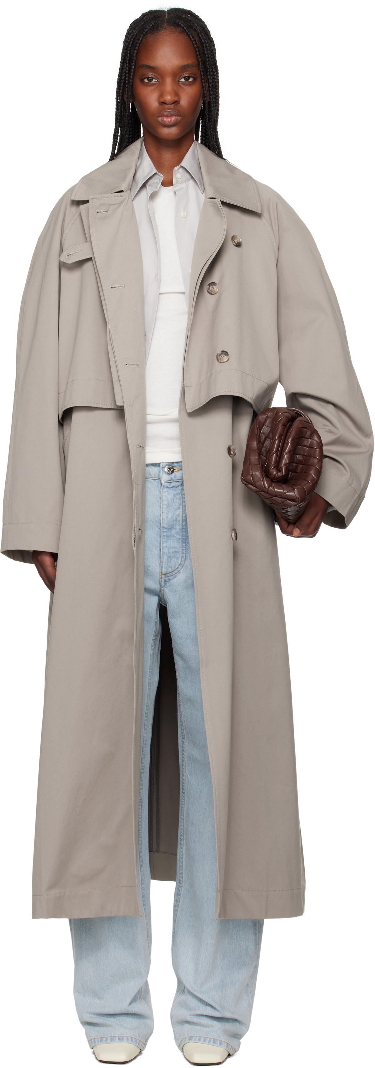 REMAIN Birger Christensen Beige Long Trench Coat