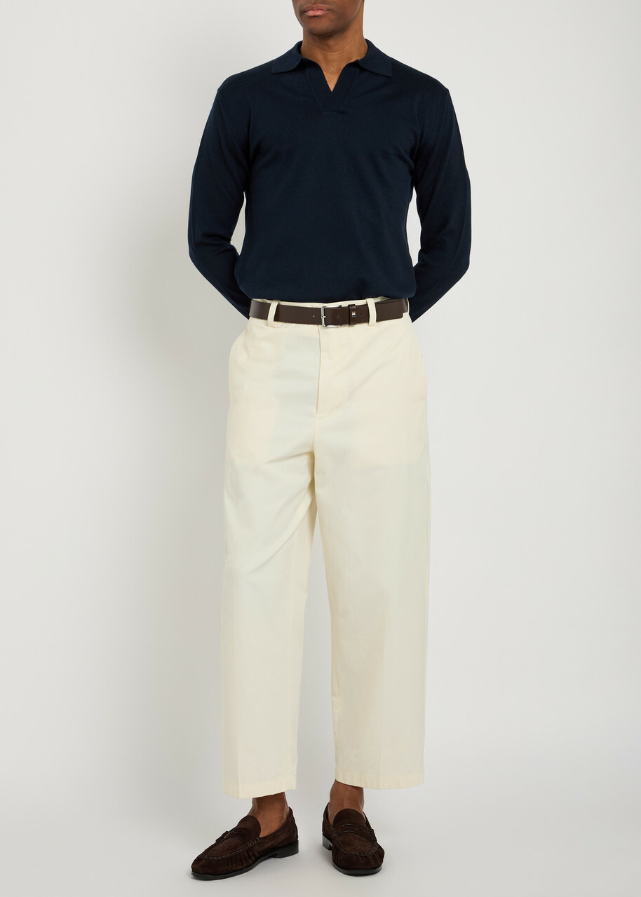 Aurélien Wool Polo Shirt Navy