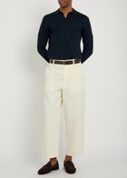 Aurélien Wool Polo Shirt Navy