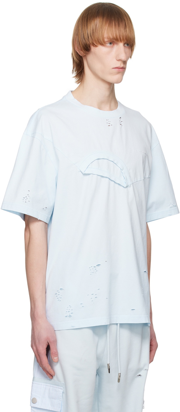 Feng Chen Wang Blue Distressed T-Shirt Feng Chen Wang