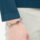Maison Margiela Men's Logo Bead Bracelet in Polished Palladium/Grey