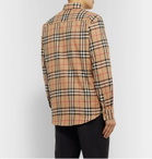 Burberry - Checked Cotton-Flannel Shirt - Neutrals
