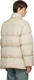 Solid Homme Beige Quilted Down Jacket
