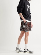 AMIRI - Bandana-Jacquard Cotton and Cashmere-Blend Drawstring Shorts - Brown