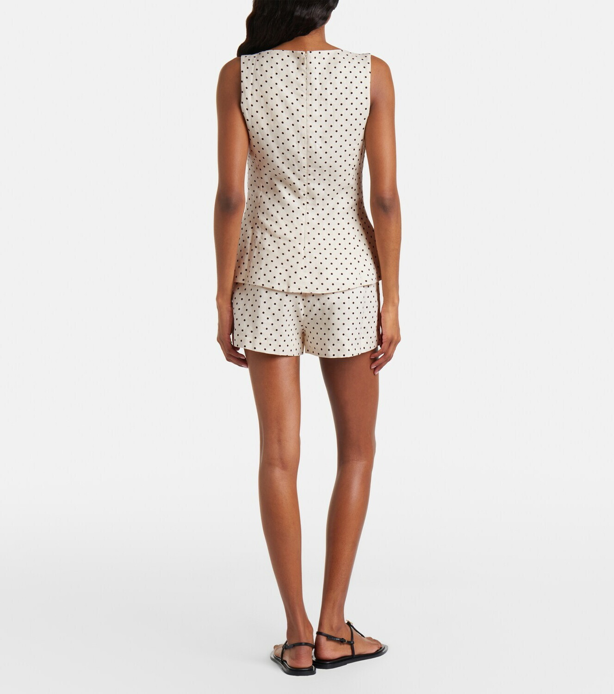 Faithfull Lila polka-dot linen shorts