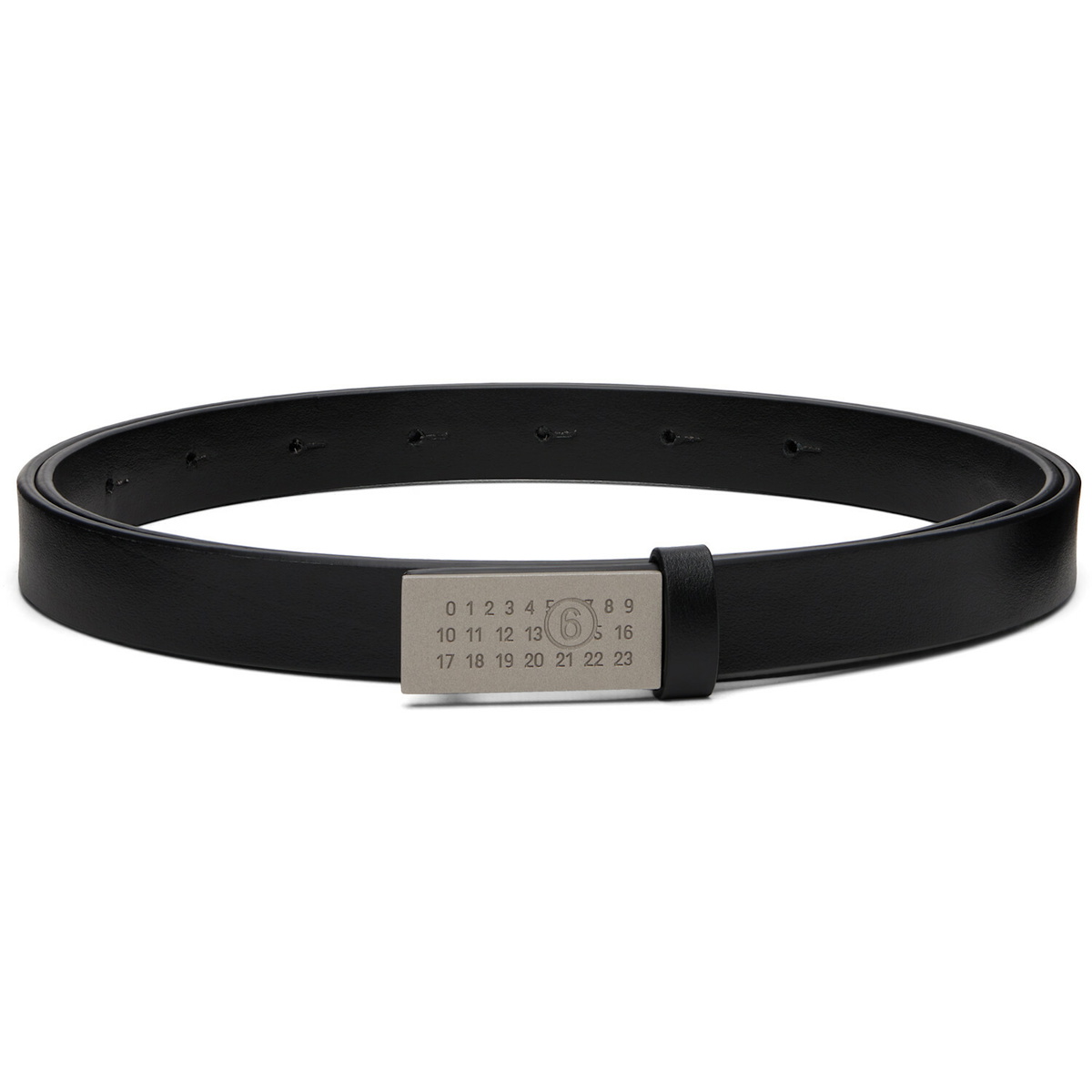 MM6 Maison Margiela Black Numeric Mini Calf Leather Belt