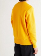 CHAMPION - Logo-Embroidered Fleece-Back Cotton-Blend Jersey Sweatshirt - Yellow