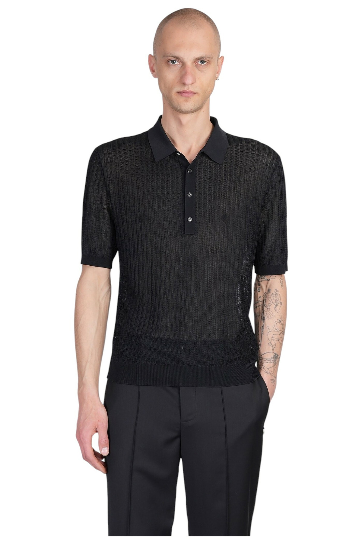 Tシャツ・カットソー HELMUT LANG FW23 Chalk leather shirt (N04HM105 100) 0400021095844_BLACK?wid=830&