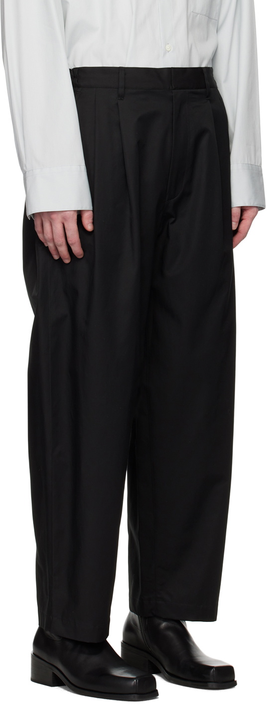 パンツ stein TWO TUCK WIDE TROUSERS M stein Black Wide Easy Two Tuck Trousers