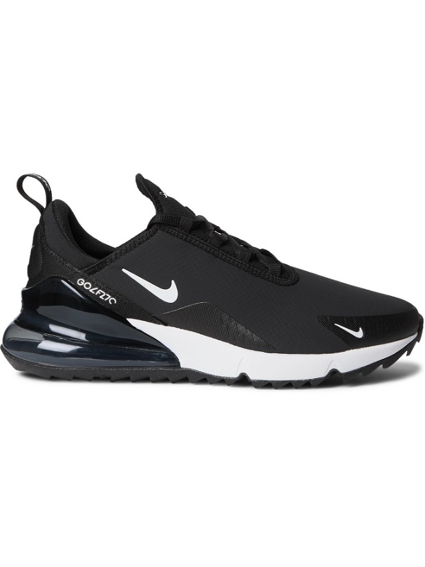 Photo: NIKE GOLF - Air Max 270 G Rubber-Trimmed Ripstop and Mesh Golf Shoes - Black