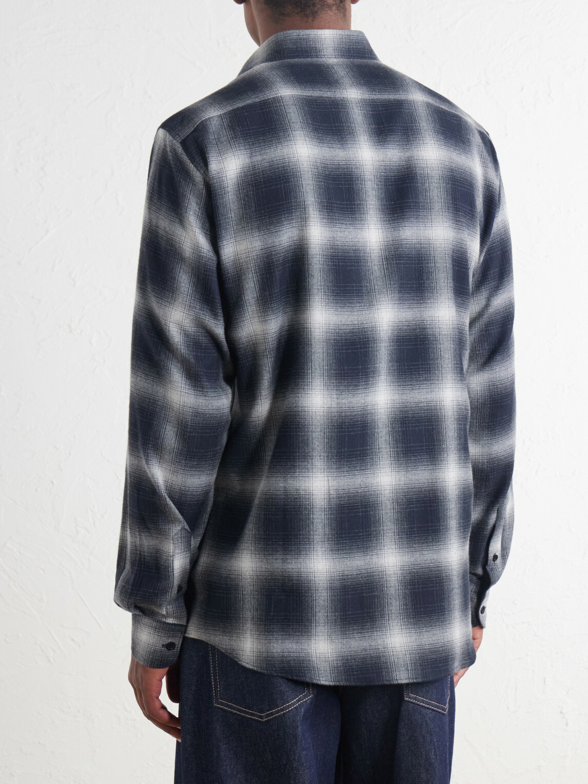 Sunspel - Checked Cotton-Flannel Shirt - Black