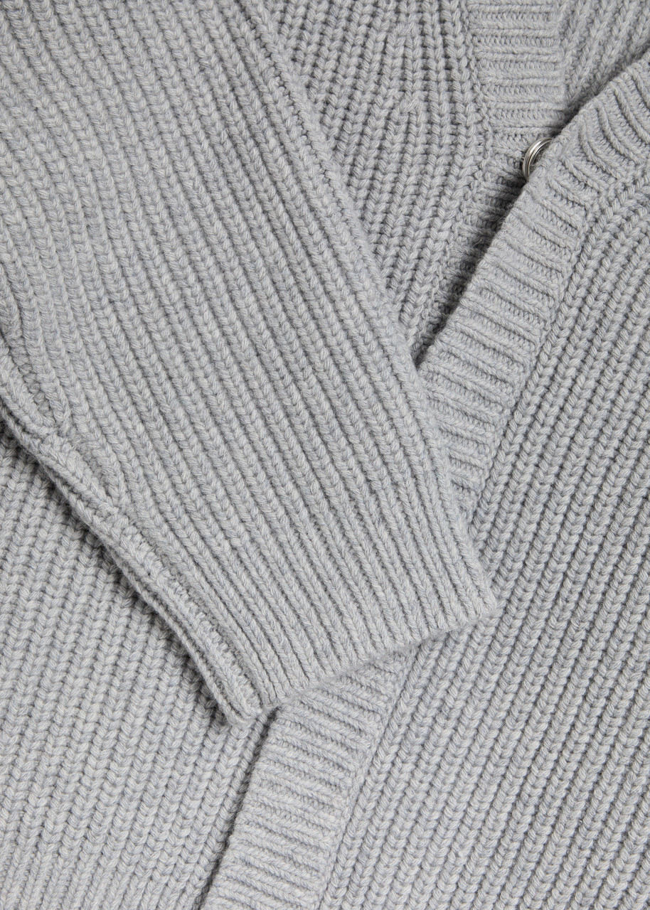 Nanushka Varten Wool and Cashmere-blend Cardigan Light Grey