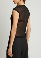 Helmut Lang Semi-sheer Knitted Cotton T-shirt Black