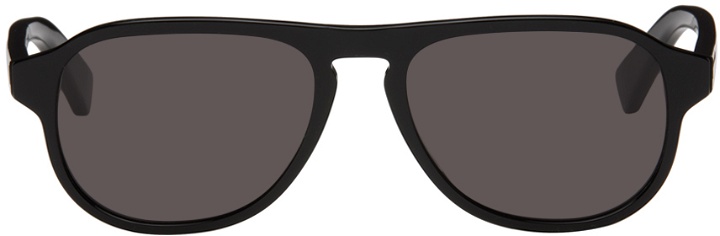 Photo: Bottega Veneta Black Aviator Sunglasses