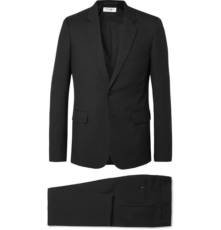Photo: Saint Laurent - Black Slim-Fit Virgin Wool-Gabardine Suit - Black