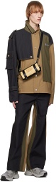 Feng Chen Wang Khaki & Black Patchwork Jacket