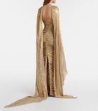 Marmar Halim Pleated caped gown