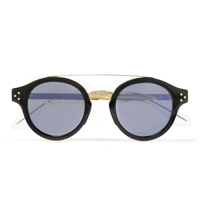 Photo: Cutler and Gross - Round-Frame Gold-Tone and Acetate Sunglasses - Men - Black