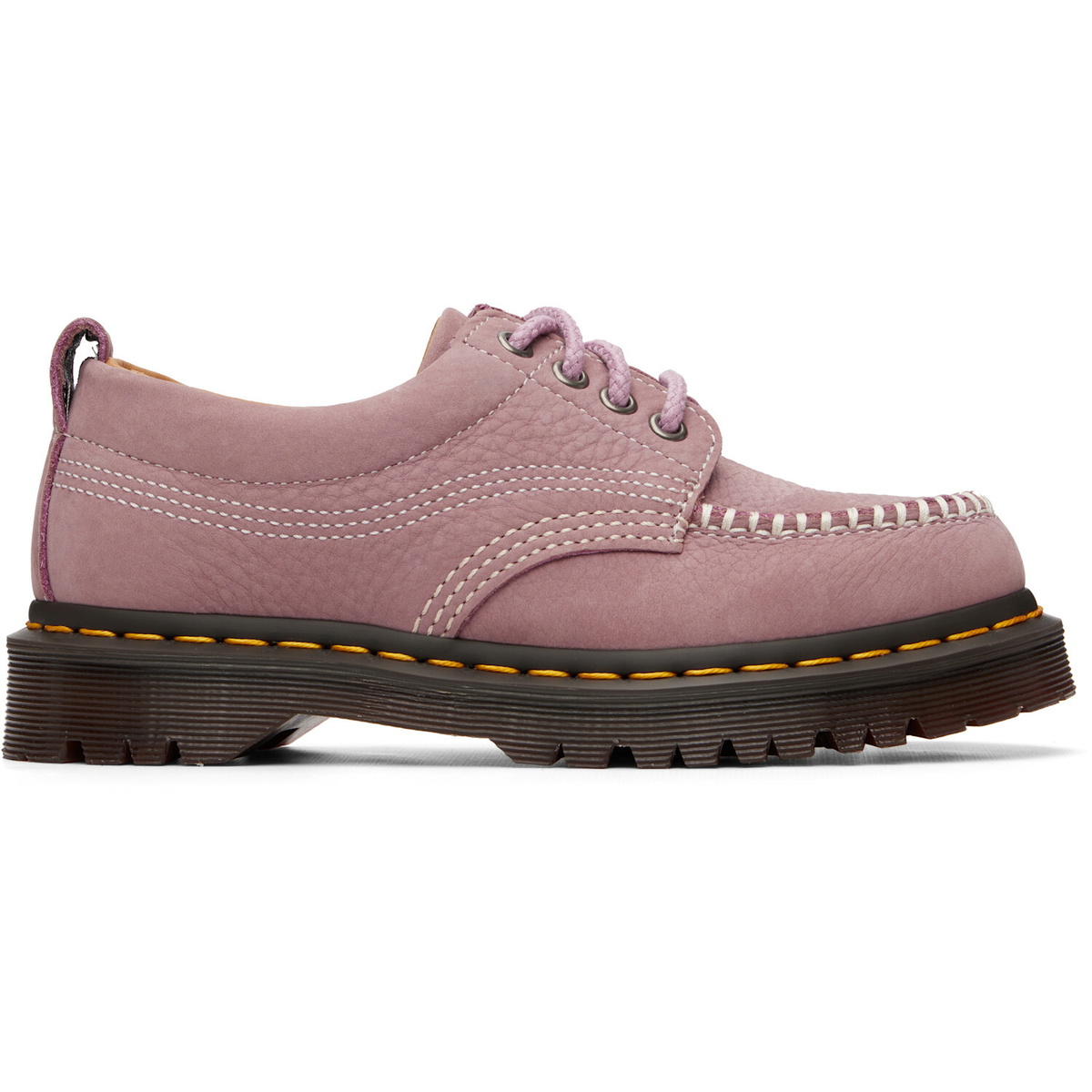 Dr. Martens Pink Lowell Nubuck Moc Toe Derbys