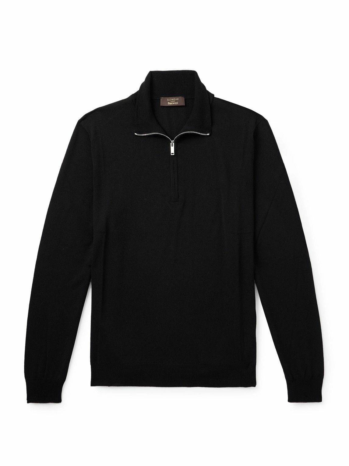Incotex - Zanone Flexwool Half-Zip Sweater - Black