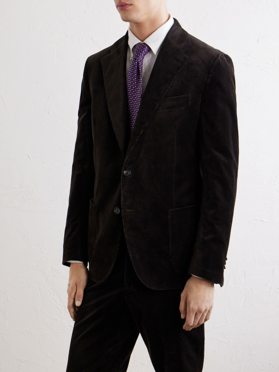 De Petrillo - Forcella Cotton-Blend Corduroy Suit Jacket - Brown