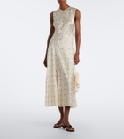 Dôen Adelana floral silk midi dress